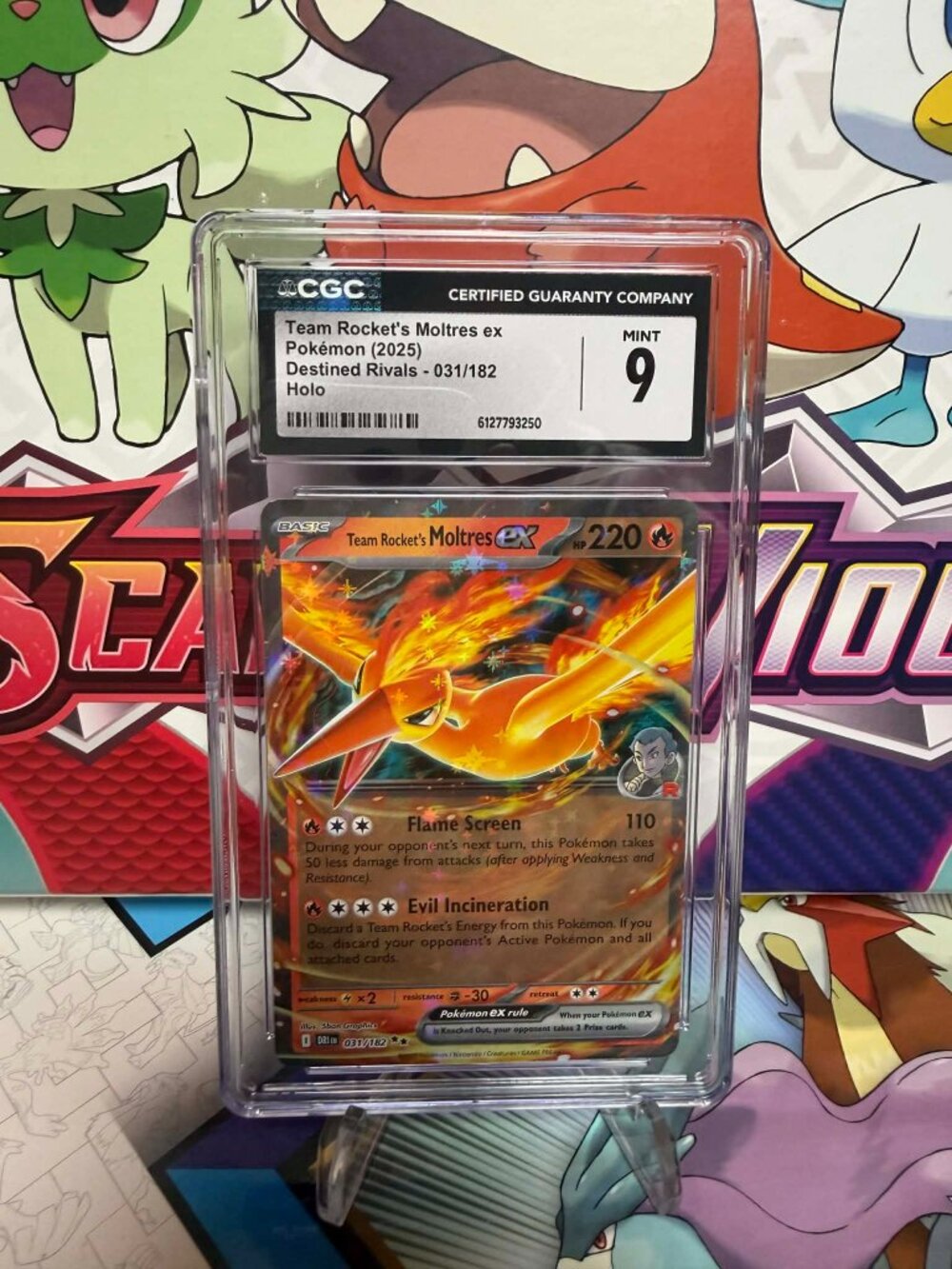 Pokemon Team Rocket's Moltres ex 031/182 Holo - Destined Rivals - CGC 9